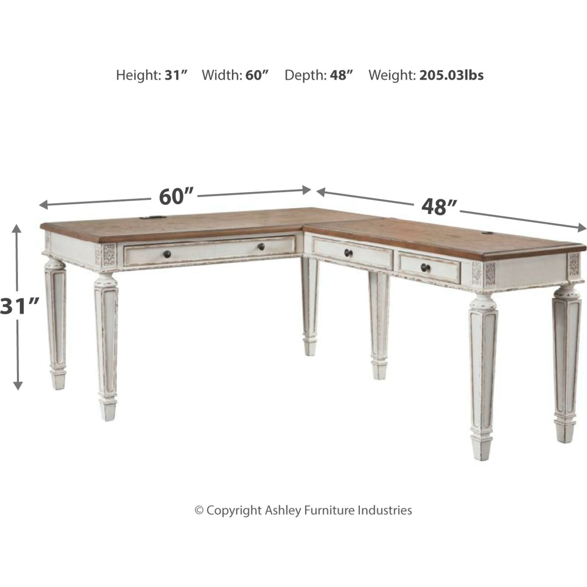 Realyn 2 Piece Home Office Package - Two-tone