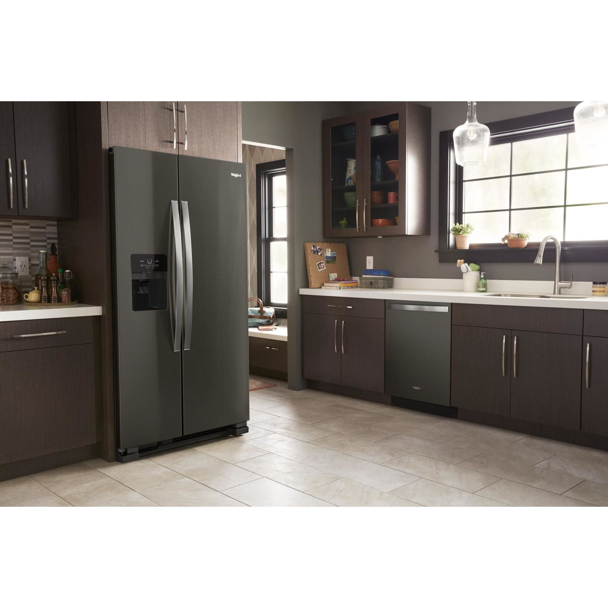 Whirlpool Side x Side Fridge (WRS325SDHV) - Black Stainless