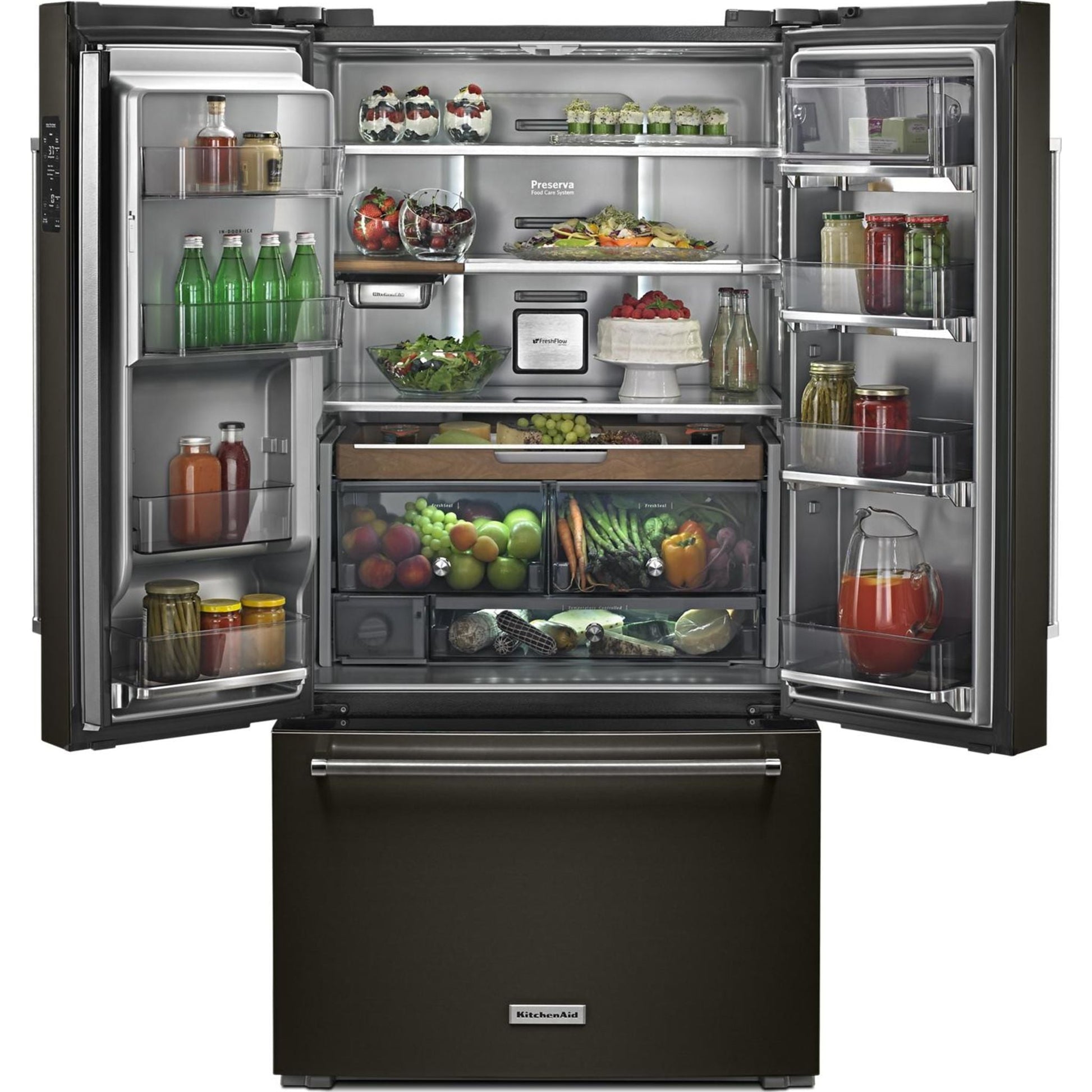 KitchenAid French Door Fridge (KRFC704FBS) - Black Stainless