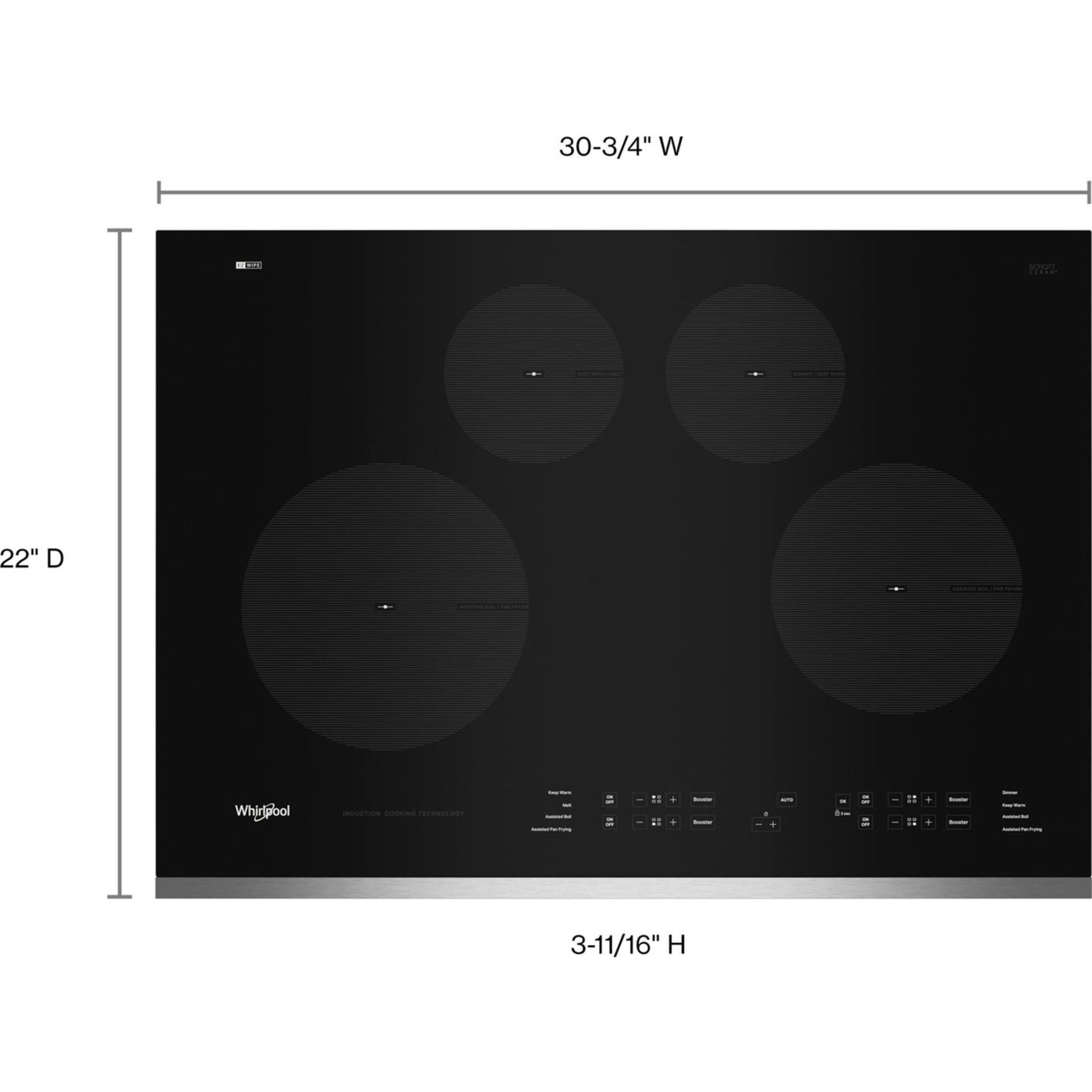 Whirlpool 30" Cooktop (WCI55US0JS) - Stainless Steel