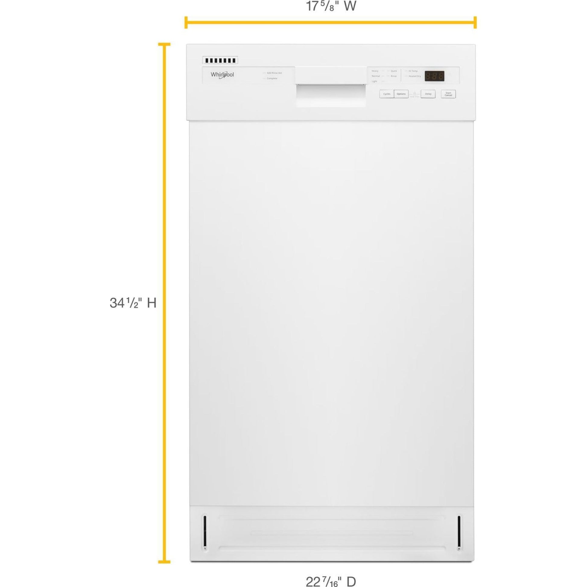 Whirlpool Dishwasher Stainless Steel Tub (WDF518SAHW) - White