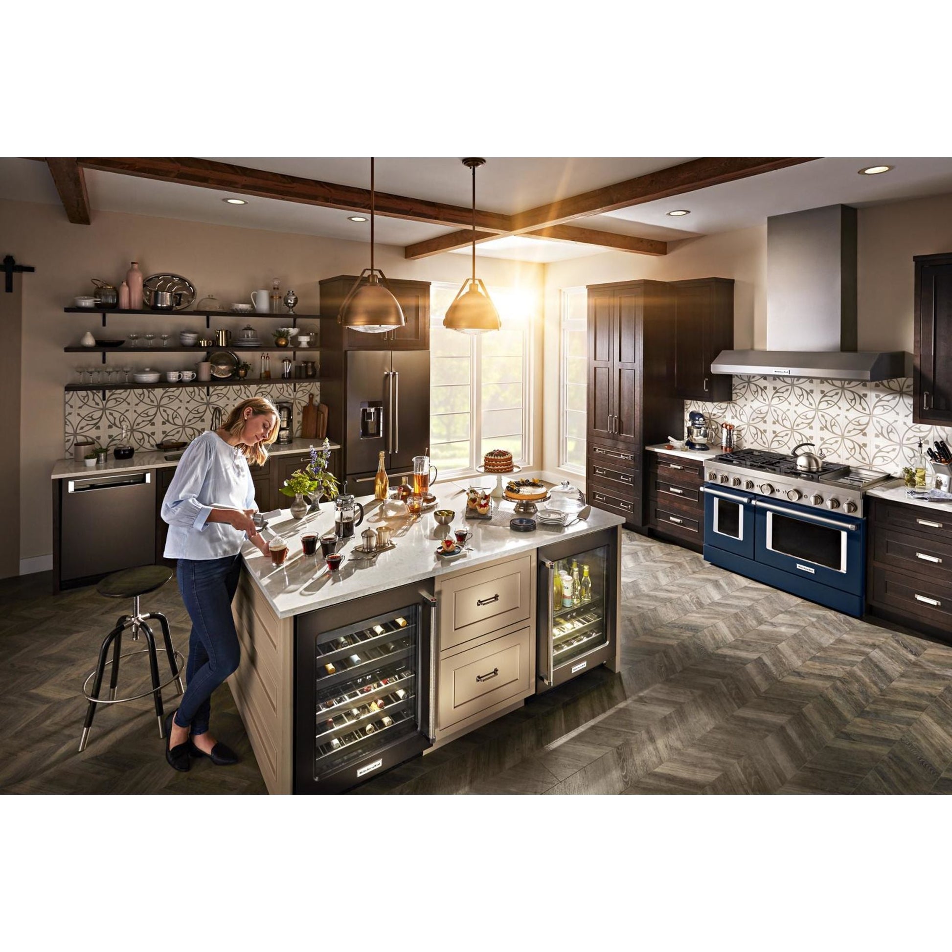 KitchenAid French Door Fridge (KRFC704FBS) - Black Stainless