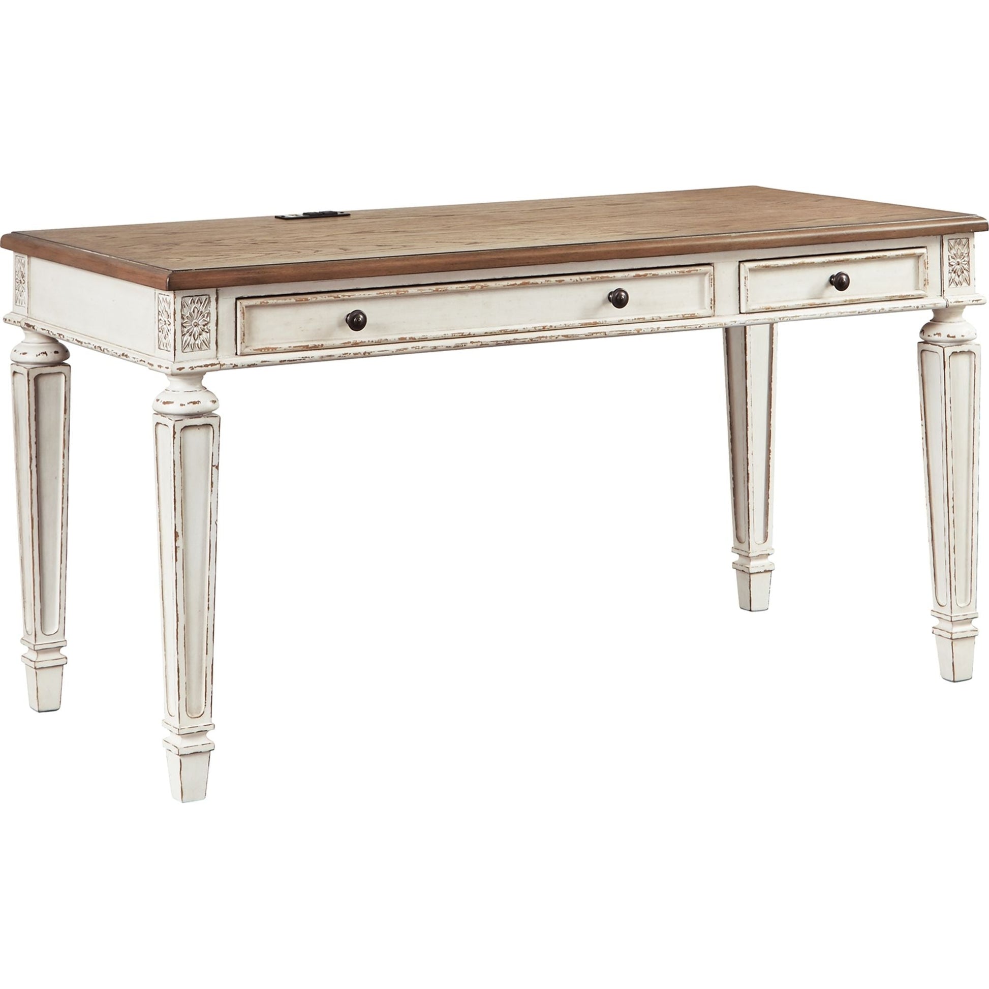 Realyn Desk - White/Brown
