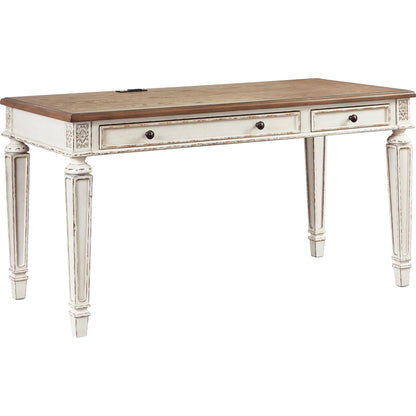Realyn Desk - White/Brown