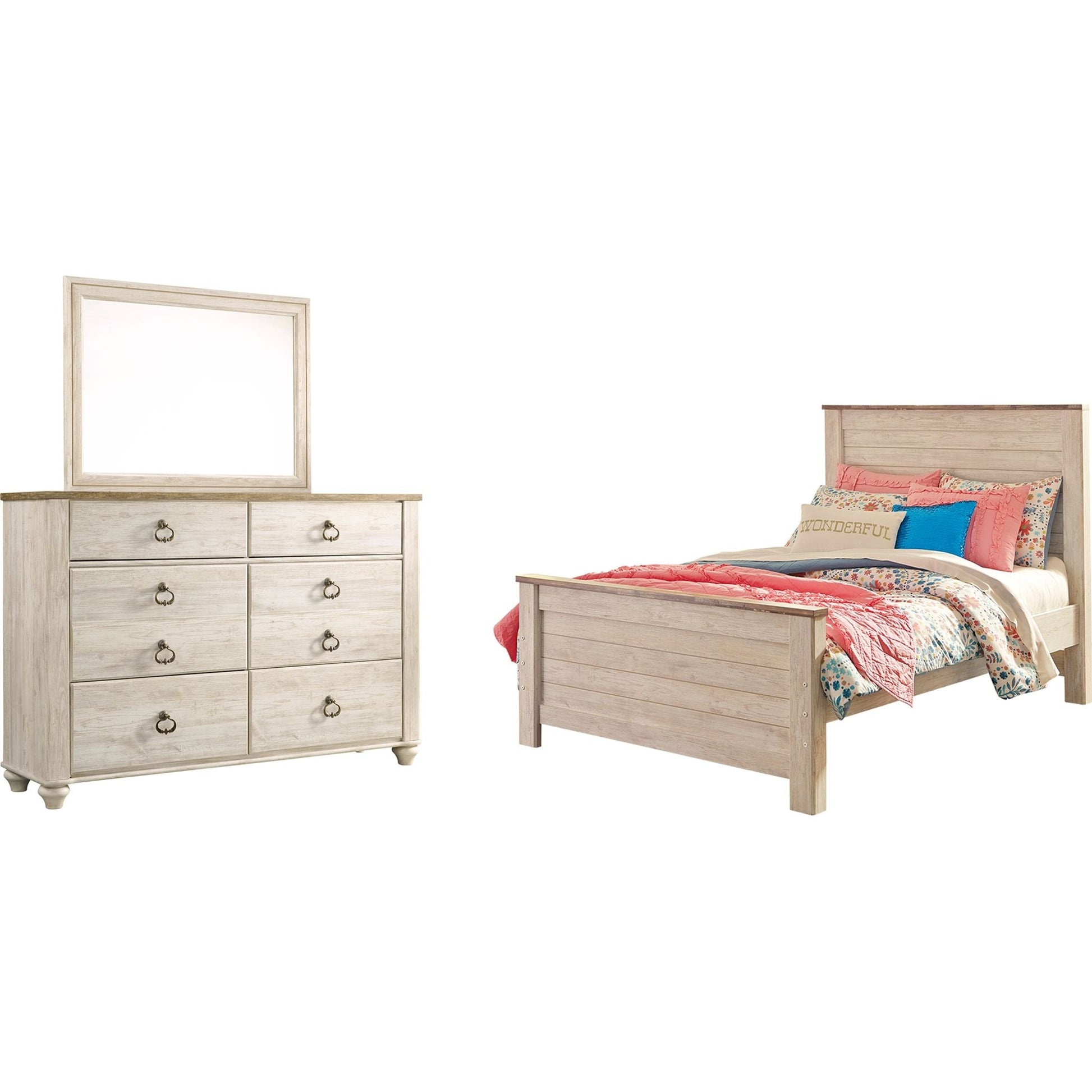 Josie 5 Piece Twin Bedroom - Whitewash