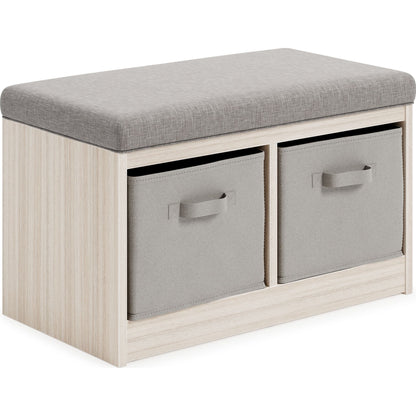 Blariden Storage Bench - Gray/Natural