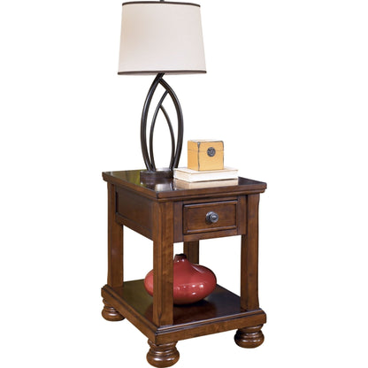 Porter End Table - Rustic Brown