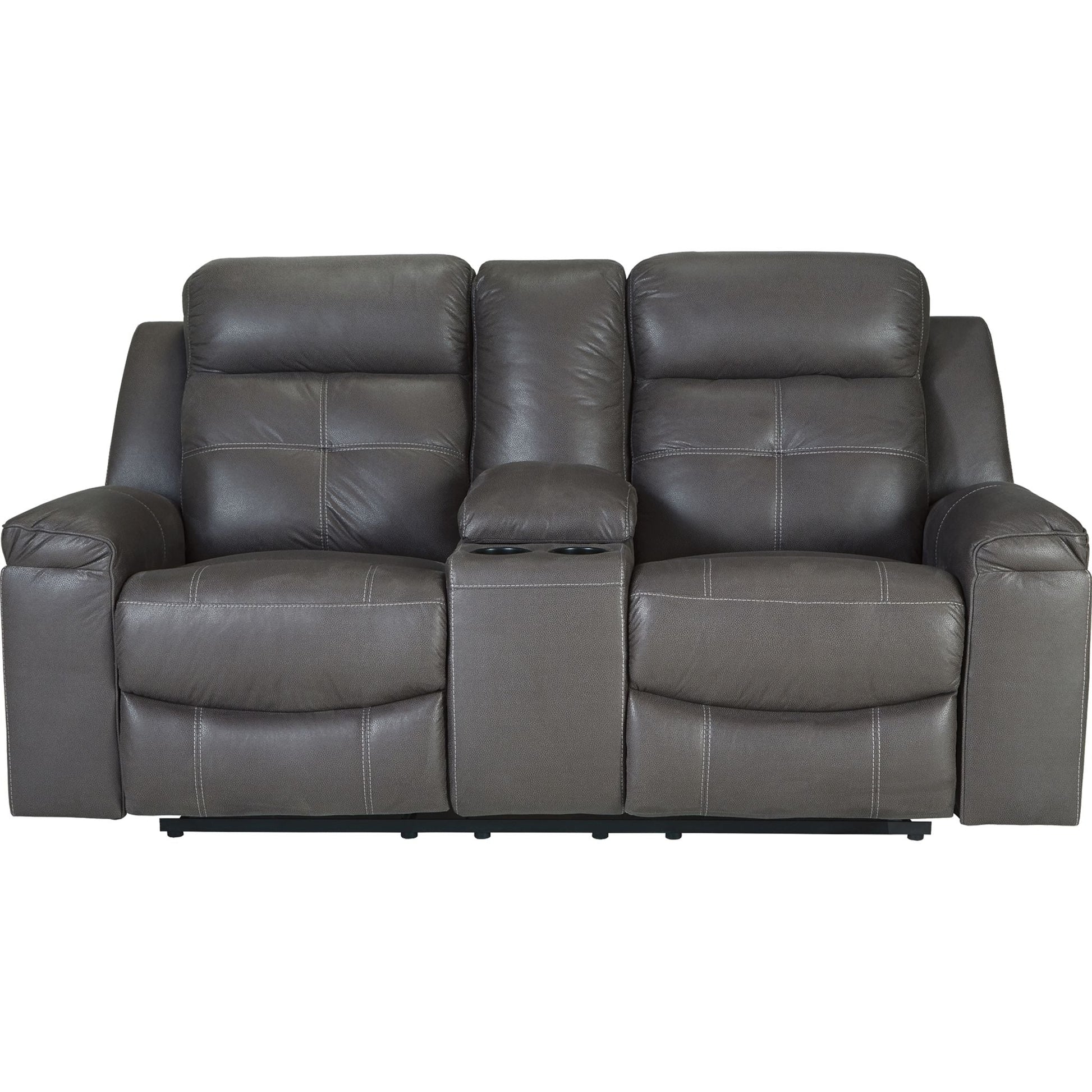 Jesolo Reclining Loveseat with Console - Dark Gray