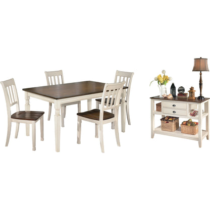 Whitesburg 6 Piece Dining Room - Brown/Cottage White - (PKG002055)