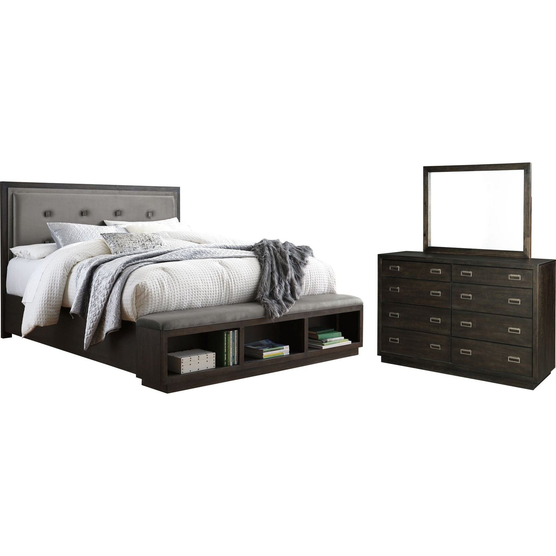 Hyndell 5 Piece Bedroom Package - Dark Brown