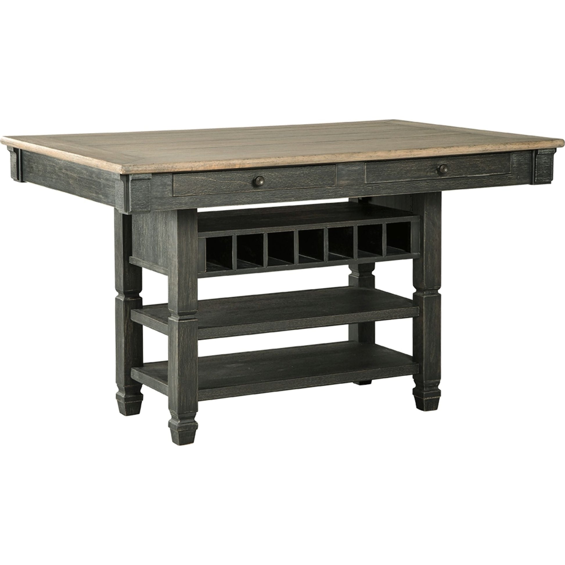 Tyler Creek Counter Table - Black/Grey - (D736-32)
