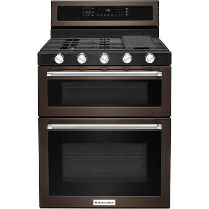 KitchenAid Double Oven Range (KFGD500EBS) - Black Stainless Steel