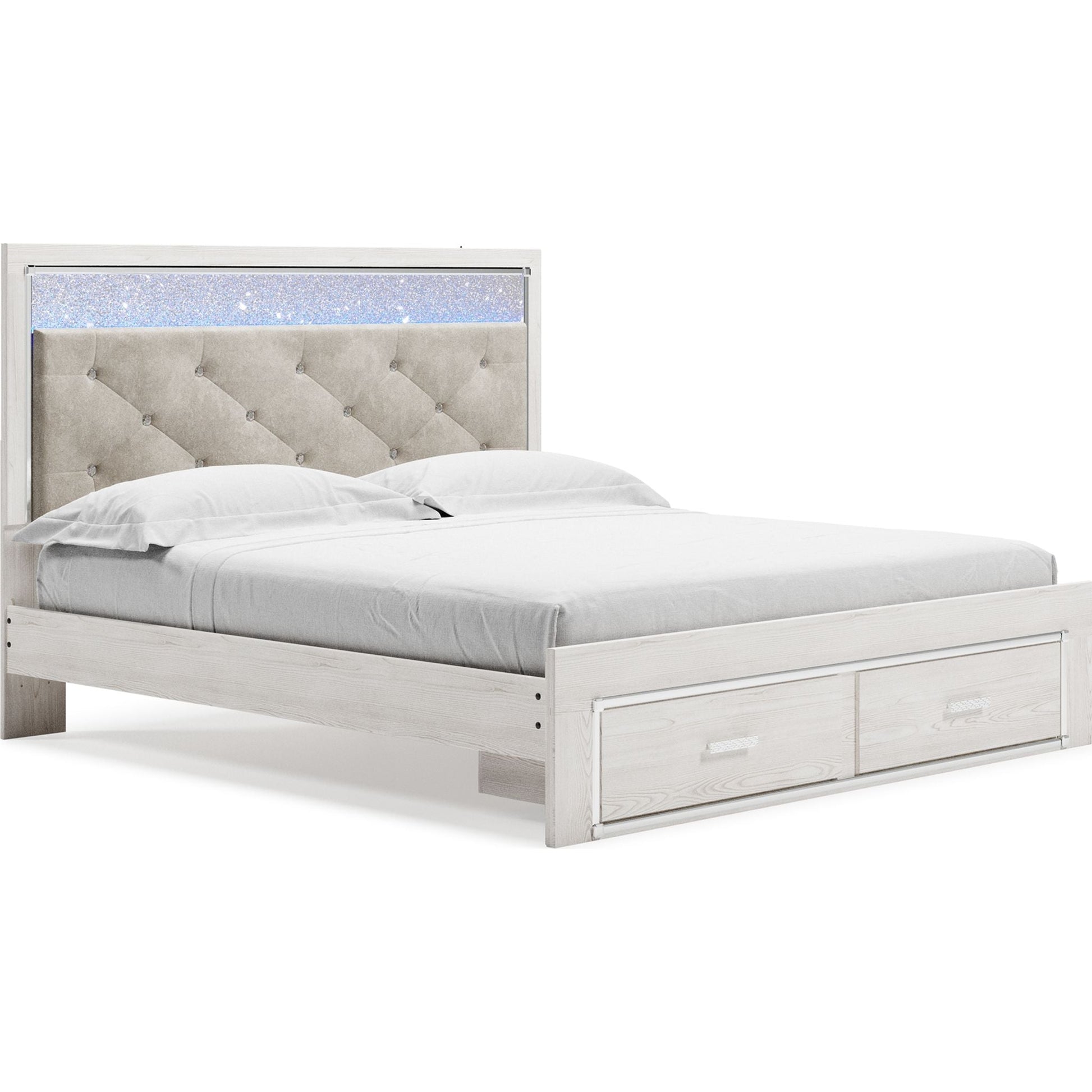 Altyra 3 Piece King Platform Bed - White