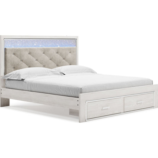 Altyra 3 Piece King Platform Bed - White