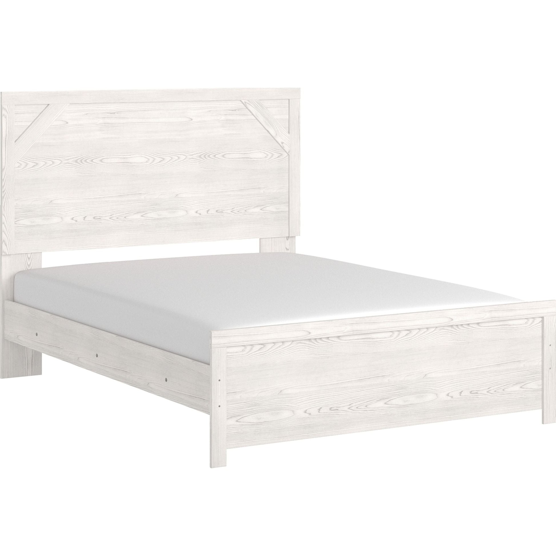 Gerridan 3 Piece Queen Panel Bed - White/Gray
