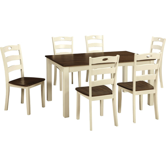 Woodanville 7 Piece Casual Dining - White - (D335-425)