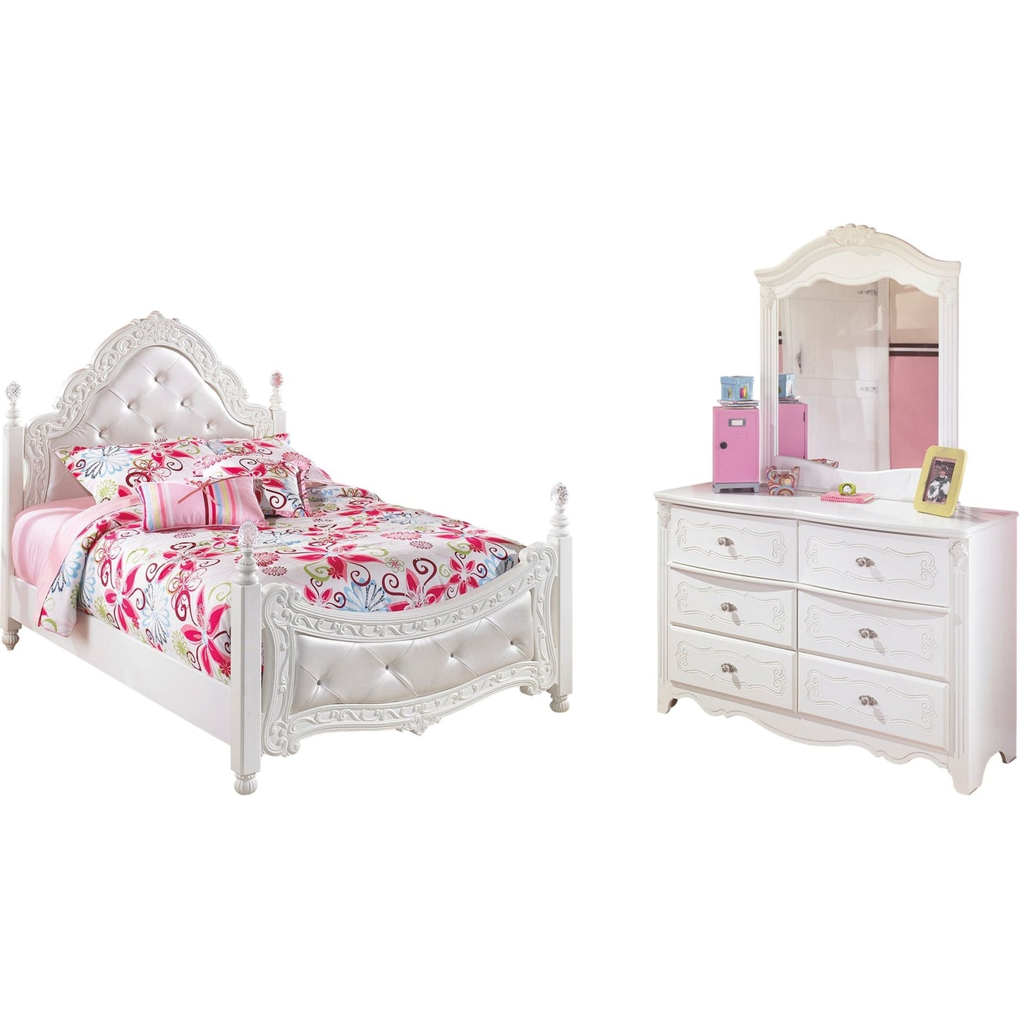 Exquisite 5 Piece Twin Bedroom - White