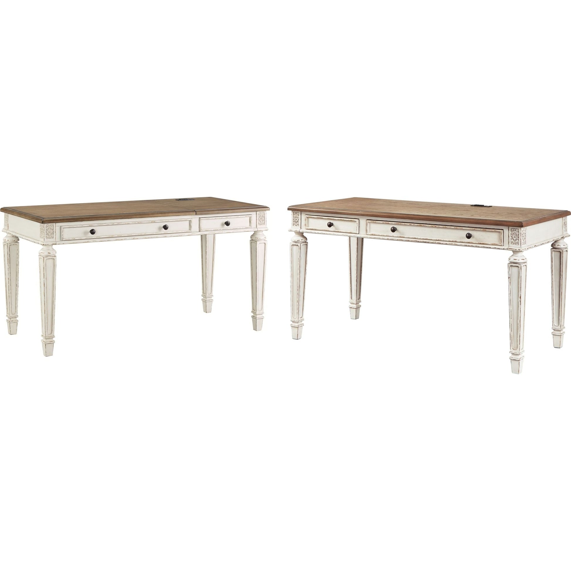 Realyn 2 Piece Home Office Package - White/Brown