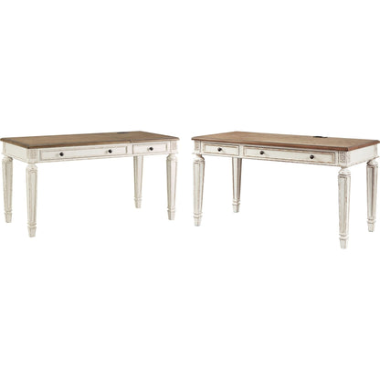 Realyn 2 Piece Home Office Package - White/Brown