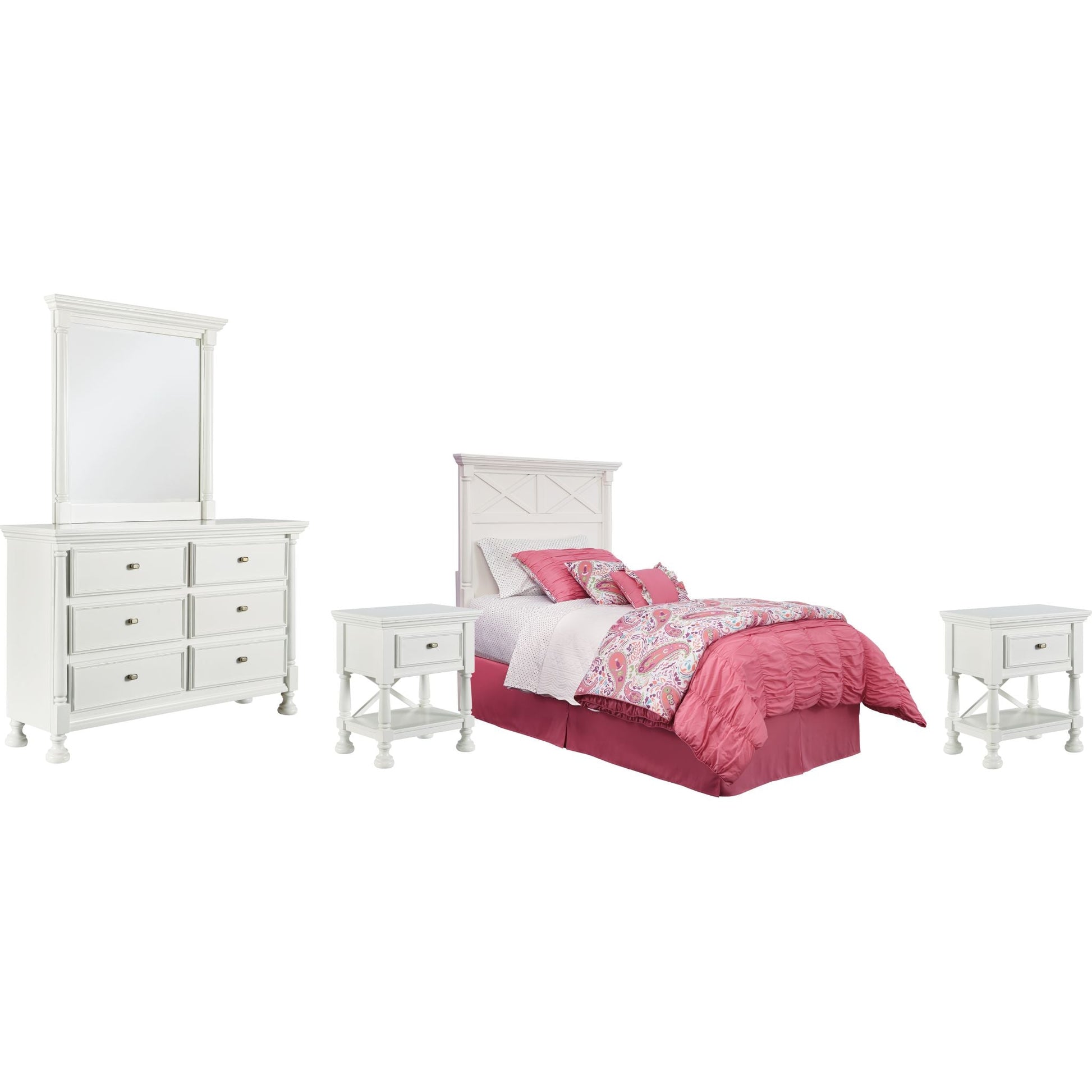 Kaslyn 5 Piece Twin Bedroom - White