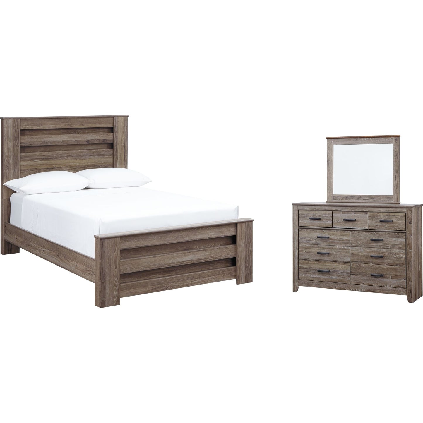 Zelen 5 Piece Full Bedroom - Warm Gray