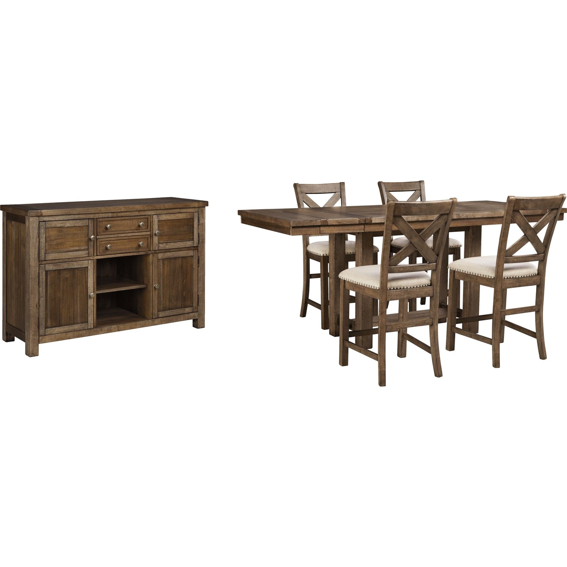 Moriville 6 Piece Dining Room - Grayish Brown - (PKG002107)