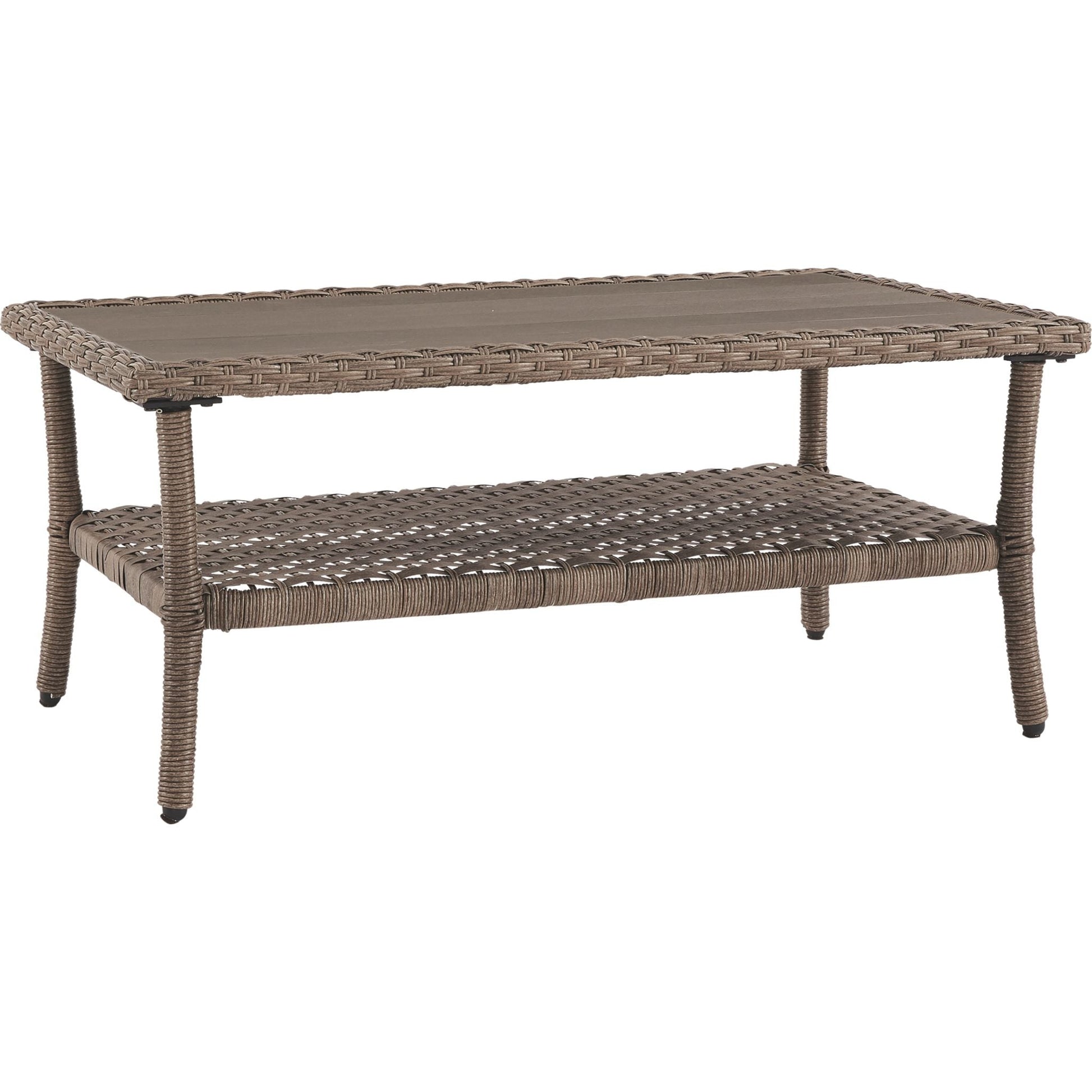 Outdoor Clear Ridge Coffee Table Light Brown