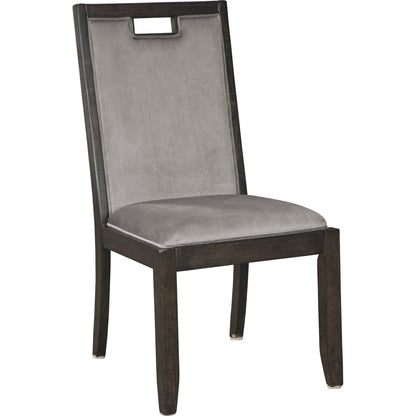 Hyndell Side Chair - Gray/Dark Brown - (D731-01)