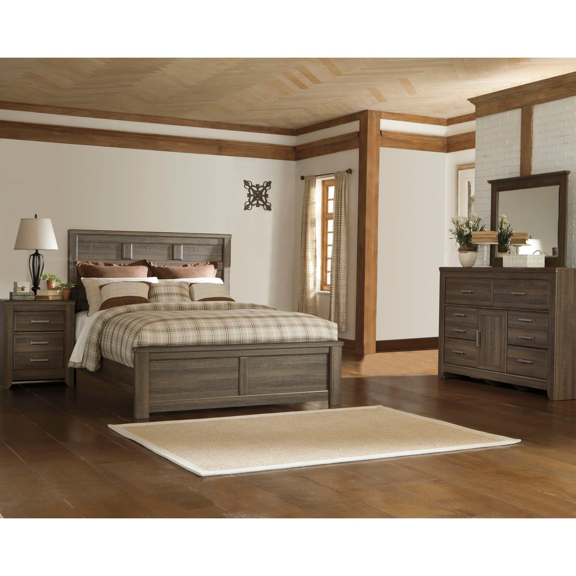 Juararo 6 Piece Queen Bedroom - Dark Brown