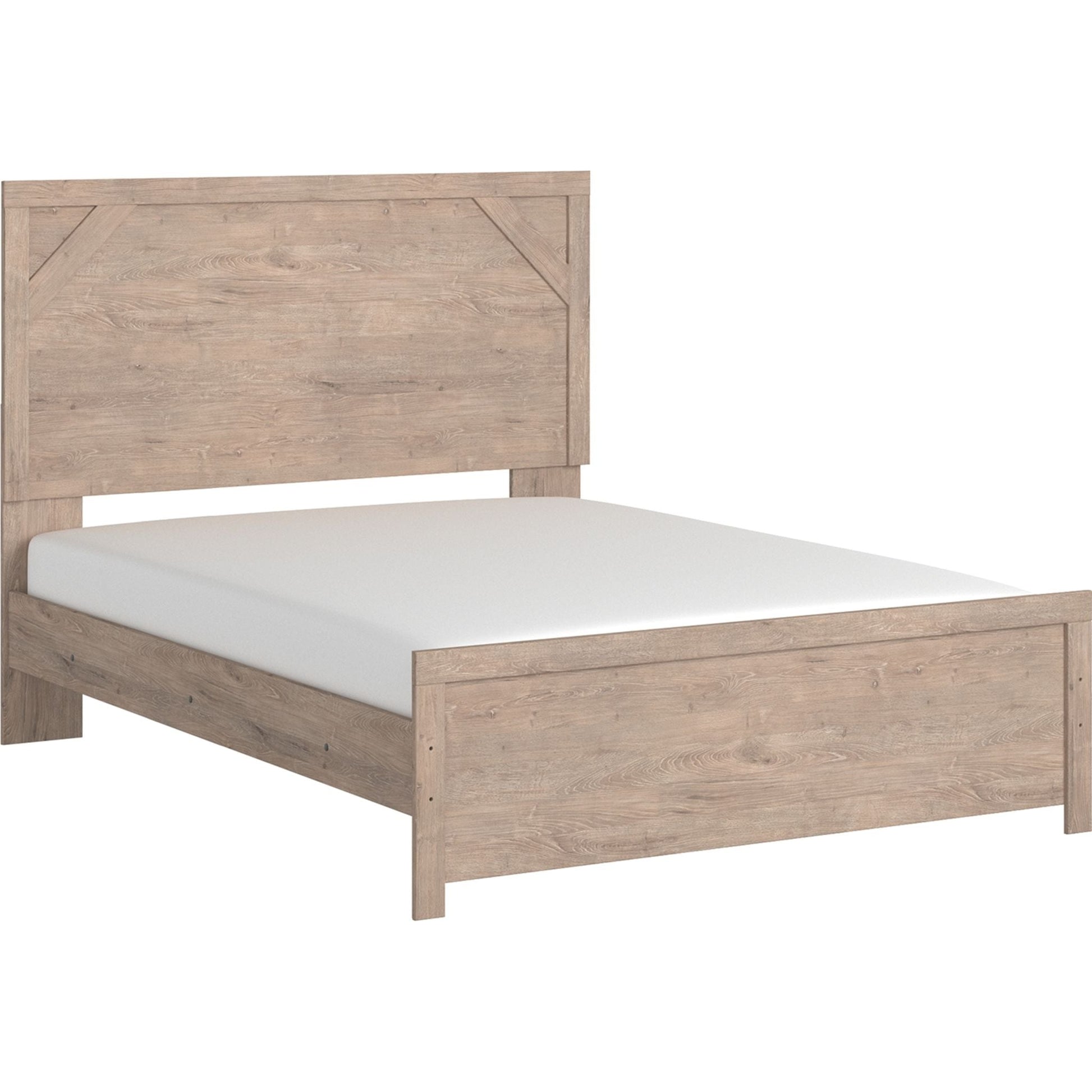 Senniberg 3 Piece Queen Panel Bed - Light Brown/White