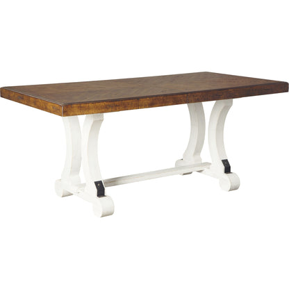 Valebeck Table - White/Brown - (D546-35)