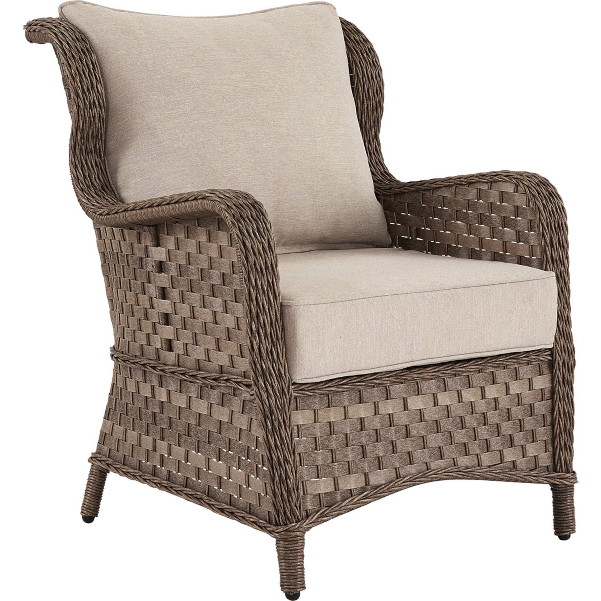 Outdoor Clear Ridge Lounge Chair-Set of 2 Light Brown