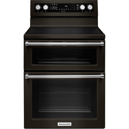 KitchenAid Double Oven Range (YKFED500EBS) - Black Stainless Steel