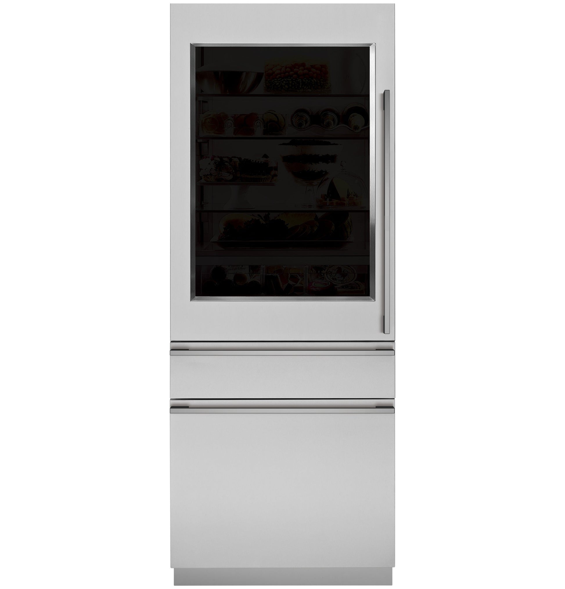 Monogram 30" Fully Integrated Customizable Glass Door Refrigerator - ZIK30GNNII