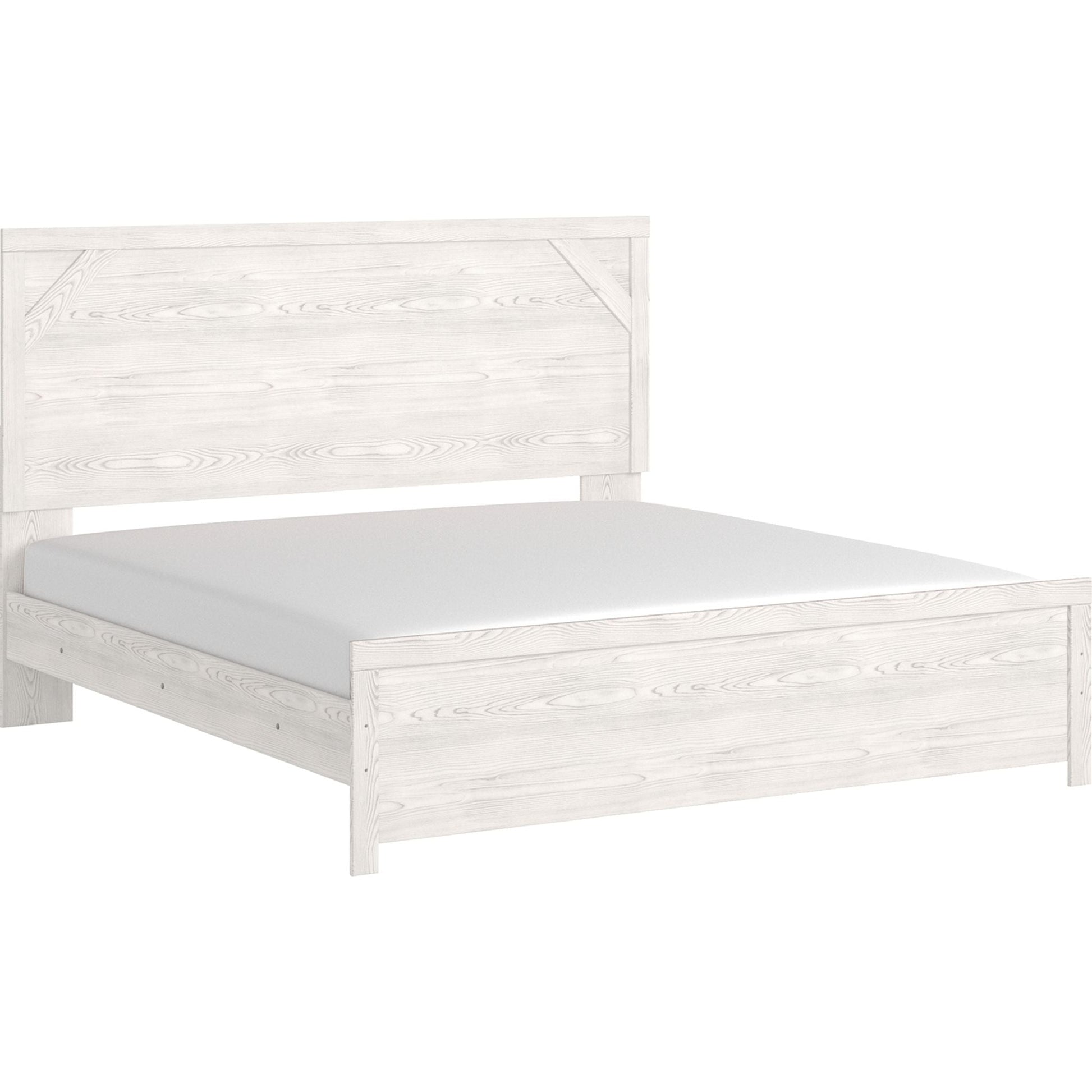 Gerridan 3 Piece King Panel Bed - White/Gray
