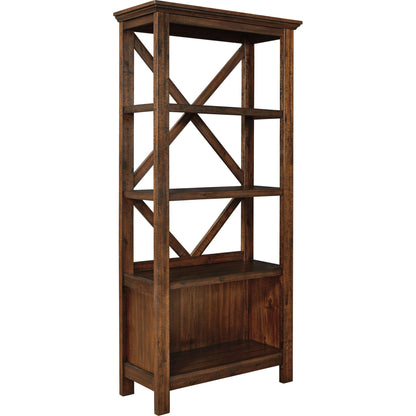 Baldridge Large Bookcase - Rustic Brown