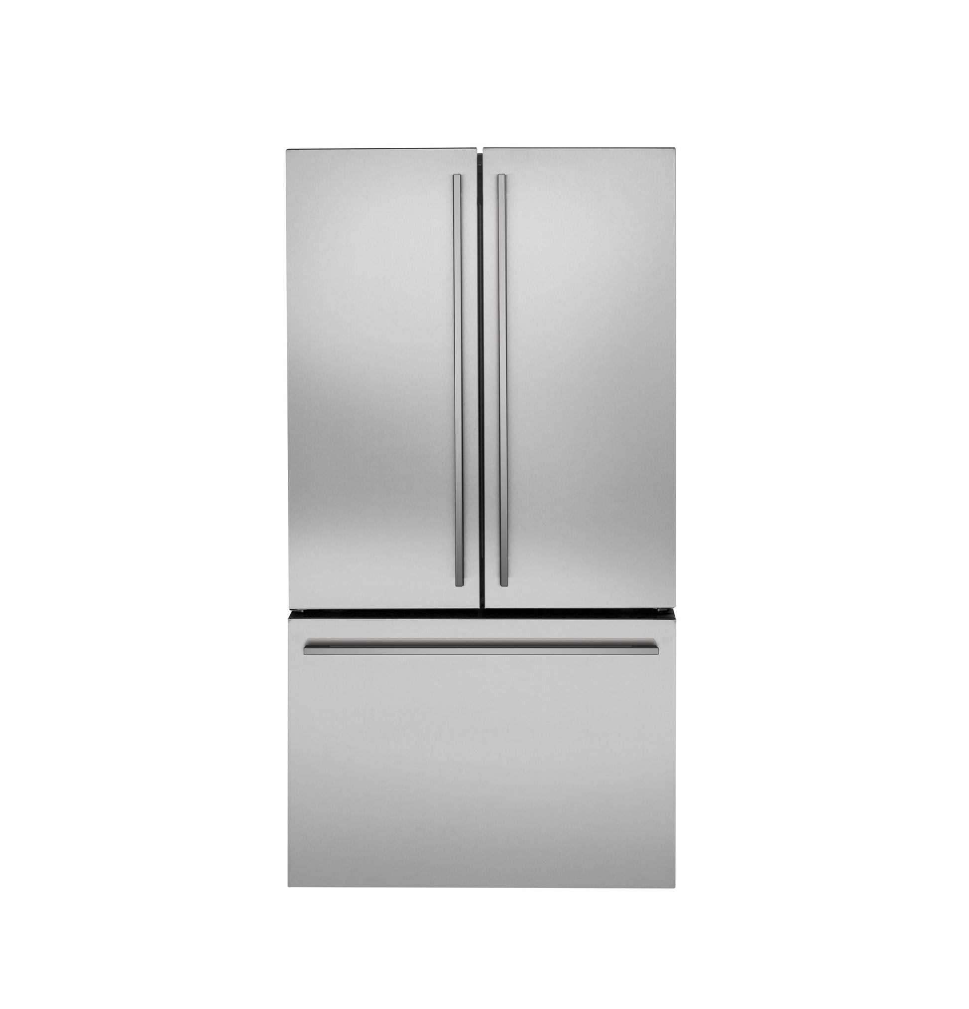 Monogram 36" Minimalist Free Standing French Door Stainless Steel Refrigerator -ZWE23ESNSS