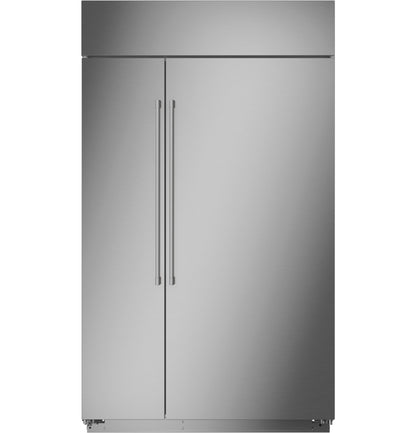Monogram 48" Built In Side By Side Stainless Steel Refrigerator - ZISS480NNSS
