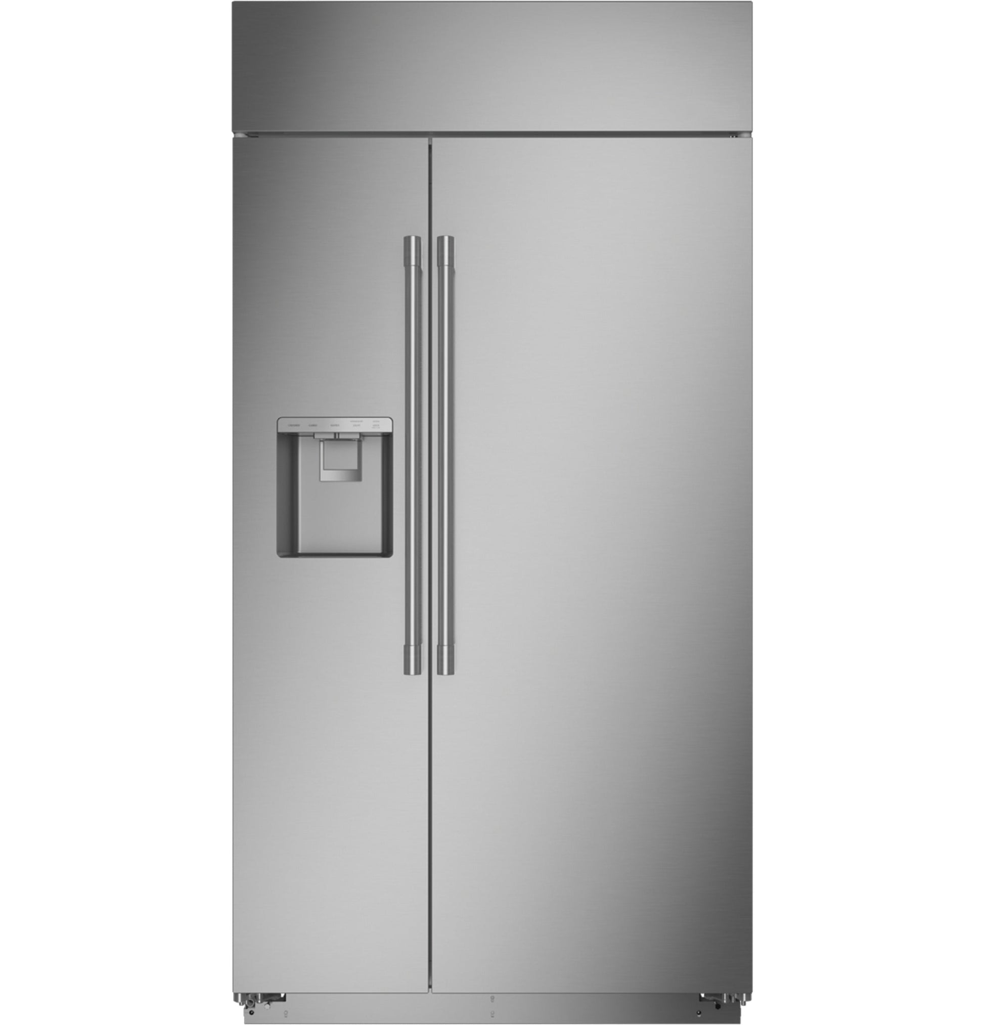 Monogram 42" Built In Side By Side Stainless Steel Dispenser Refrigerator - ZISS420DNSS