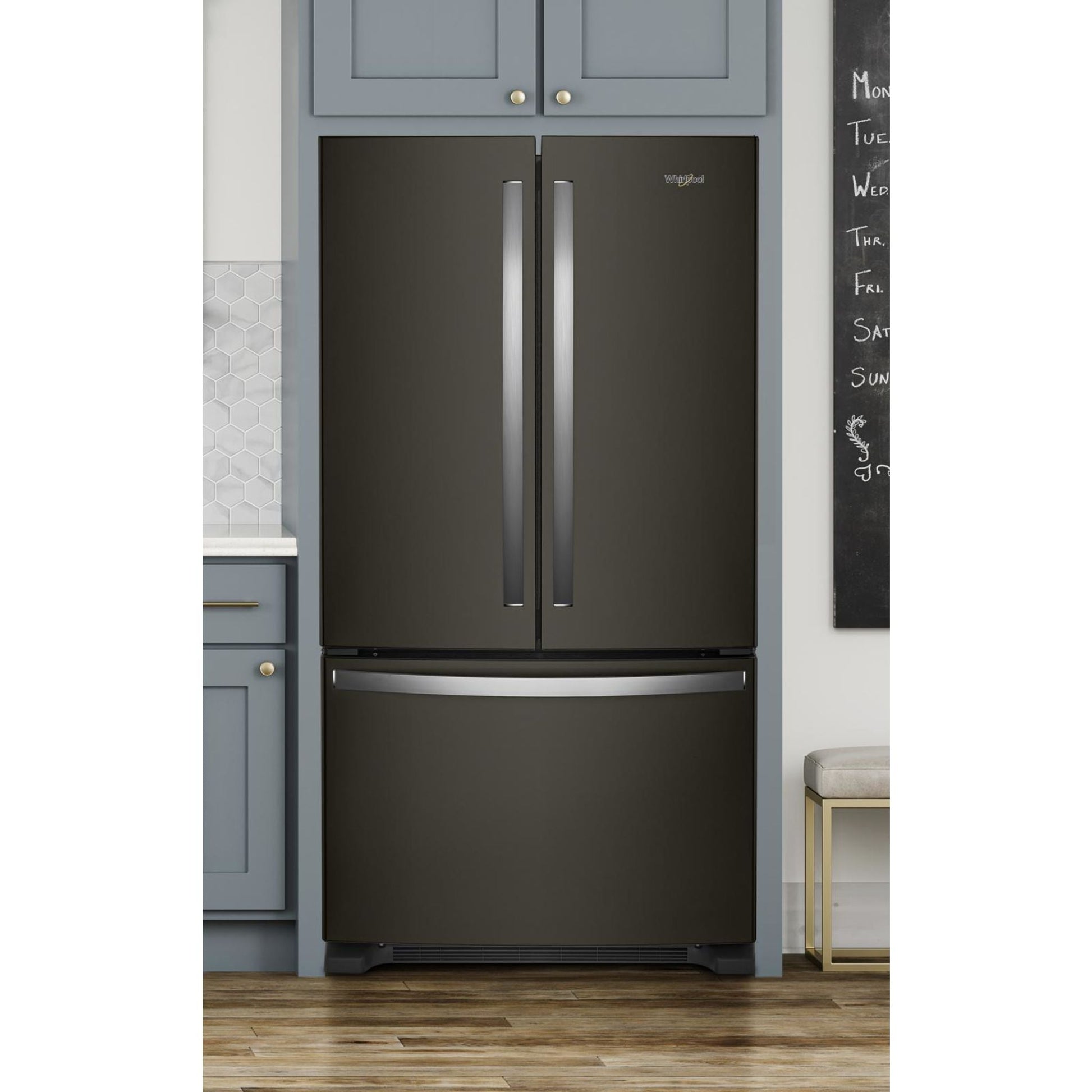 Whirlpool French Door Fridge (WRF535SWHV) - Black Stainless