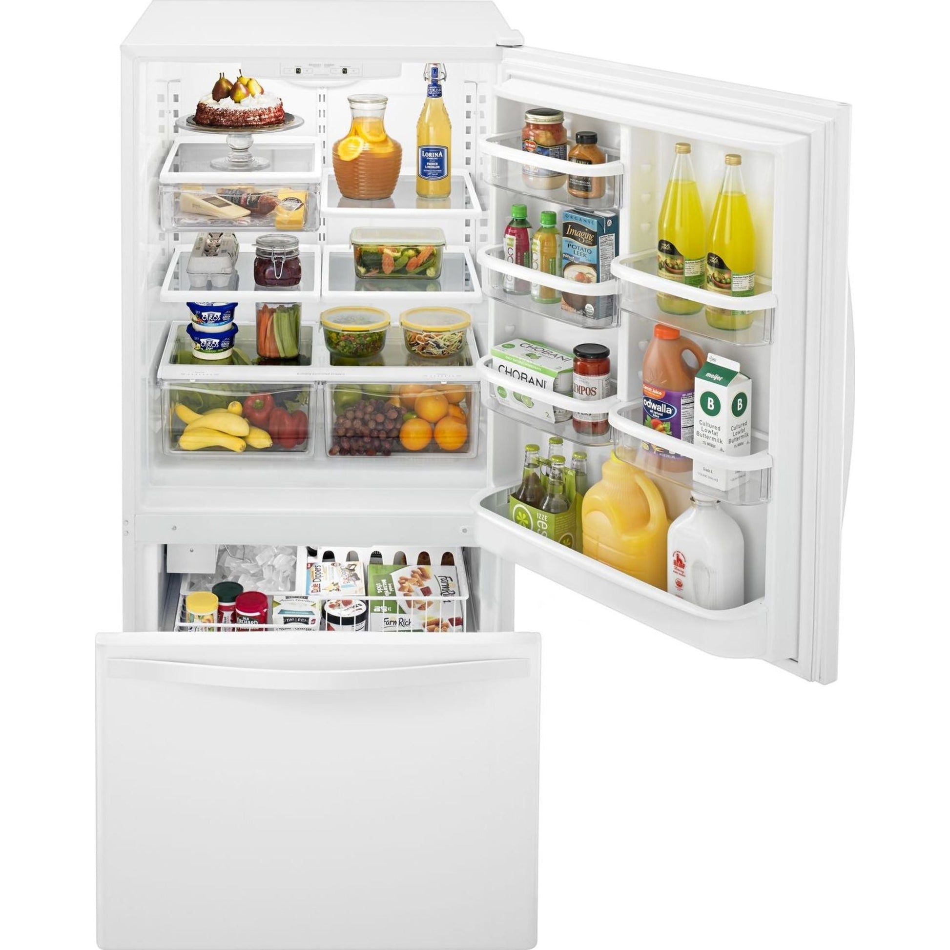 Whirlpool Bottom Mount Fridge (WRB322DMBW) - White