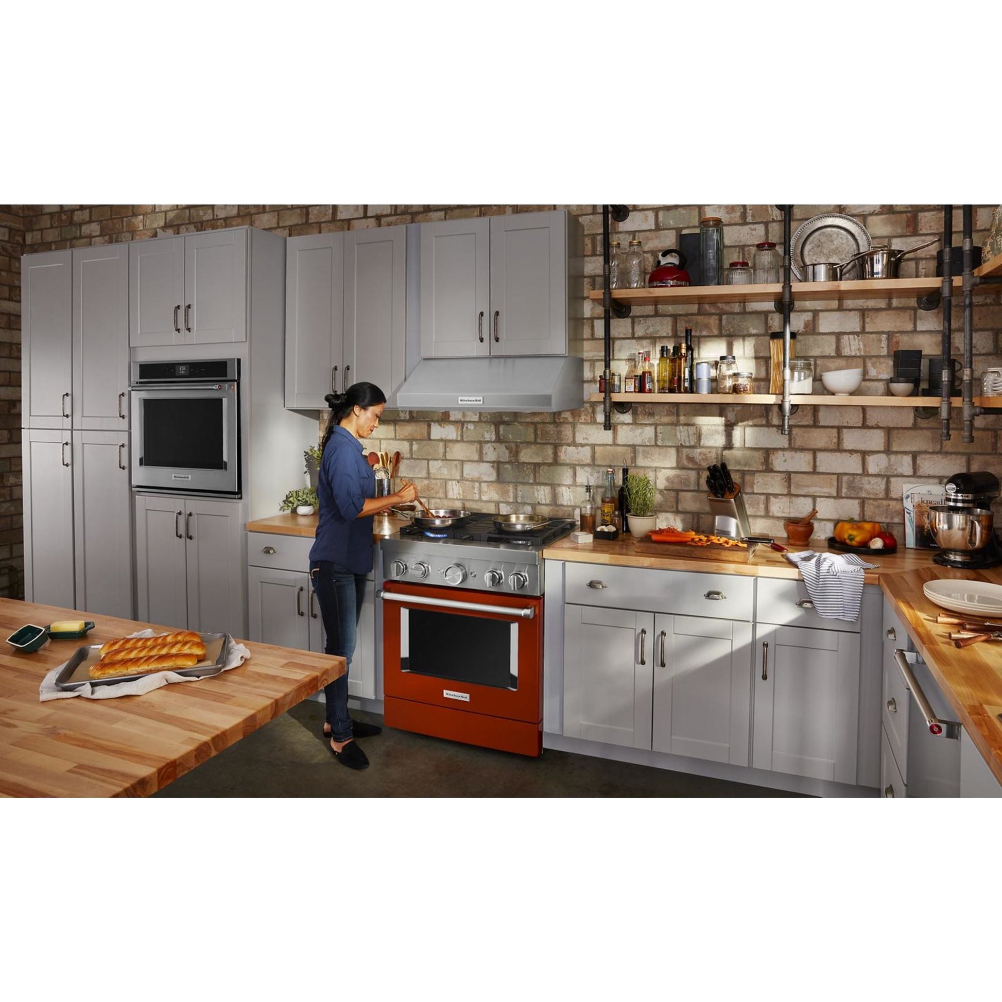 KitchenAid Dual Fuel Range (KFDC500JSC) - Scorched Orange