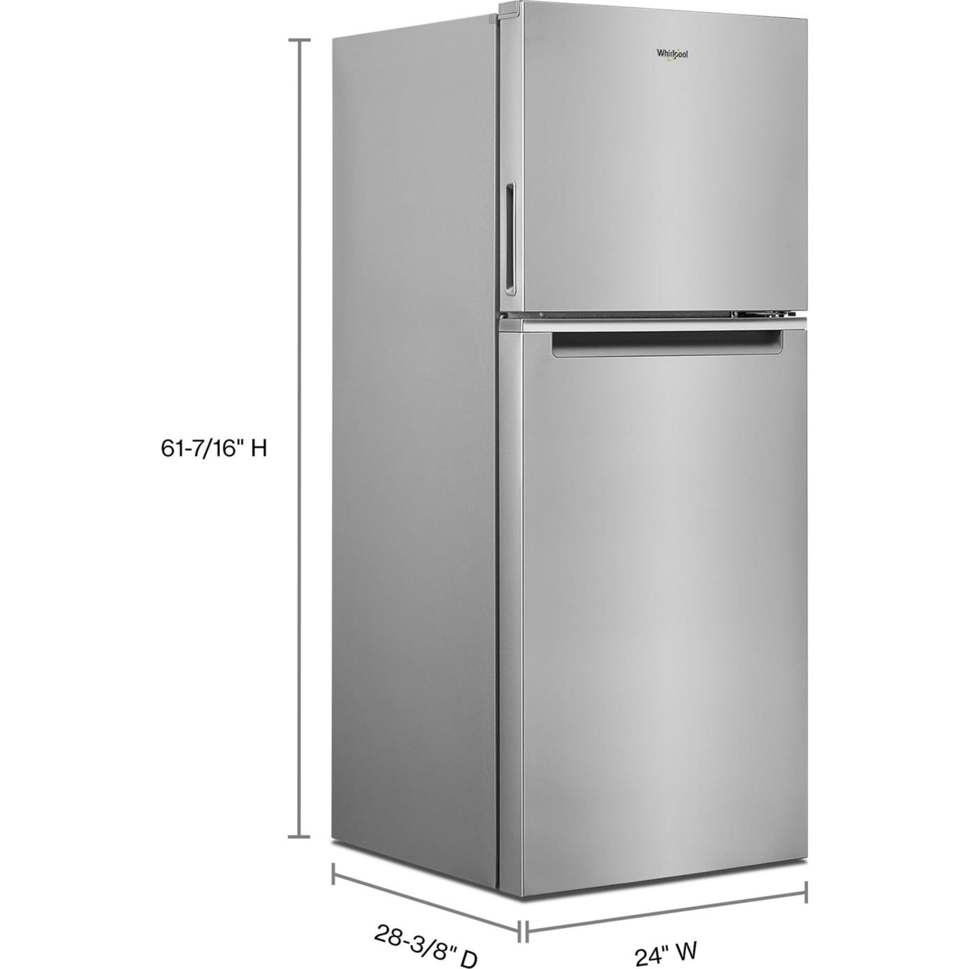Whirlpool Top Mount Fridge (WRT312CZJZ) - Stainless Steel