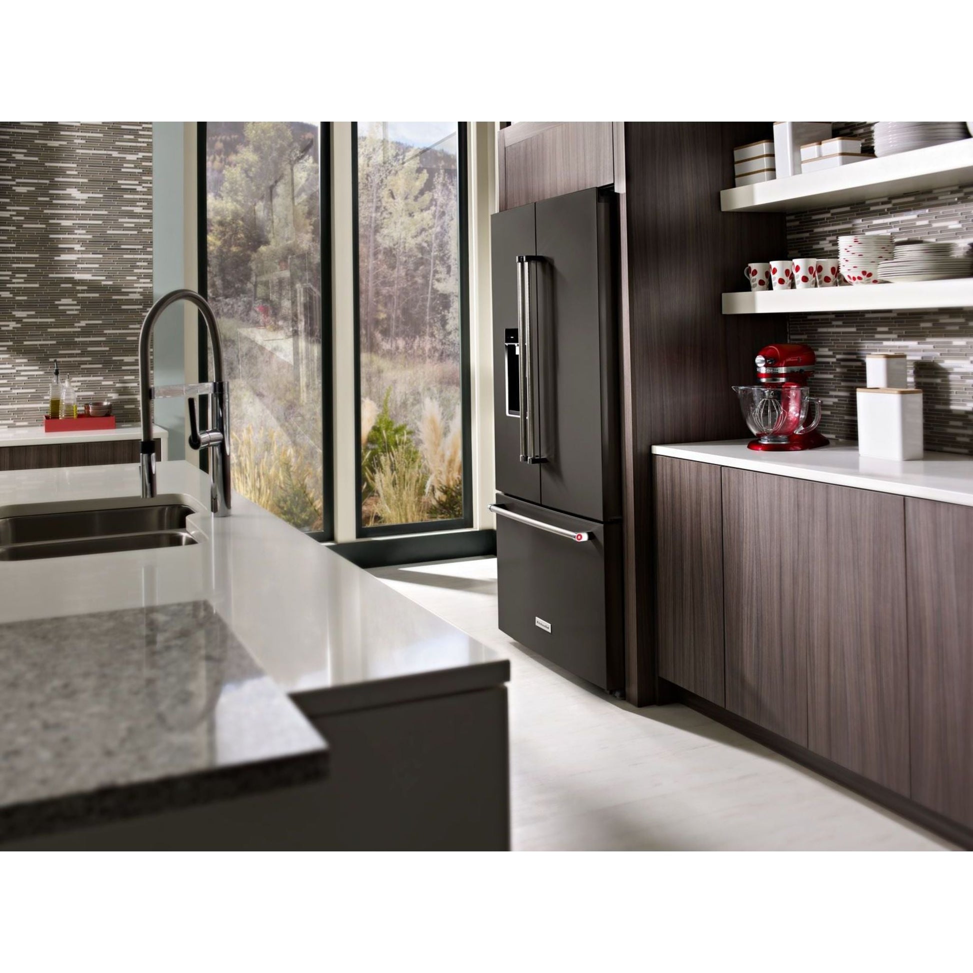 KitchenAid French Door Fridge (KRFC704FBS) - Black Stainless