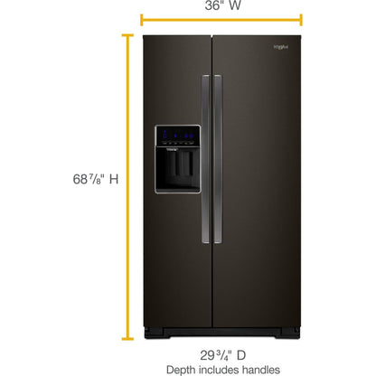 Whirlpool Side x Side Fridge (WRS571CIHV) - Black Stainless