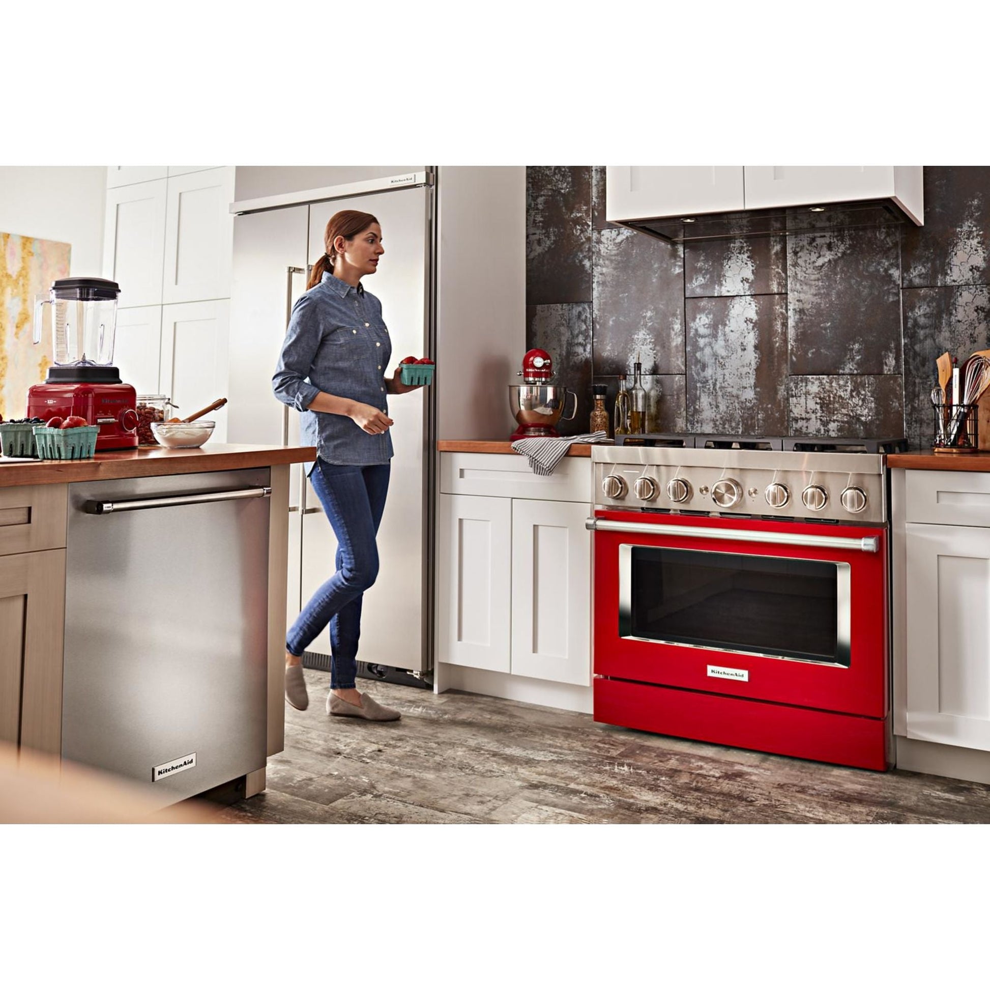 KitchenAid Dual Fuel Range (KFDC506JPA) - Passion Red