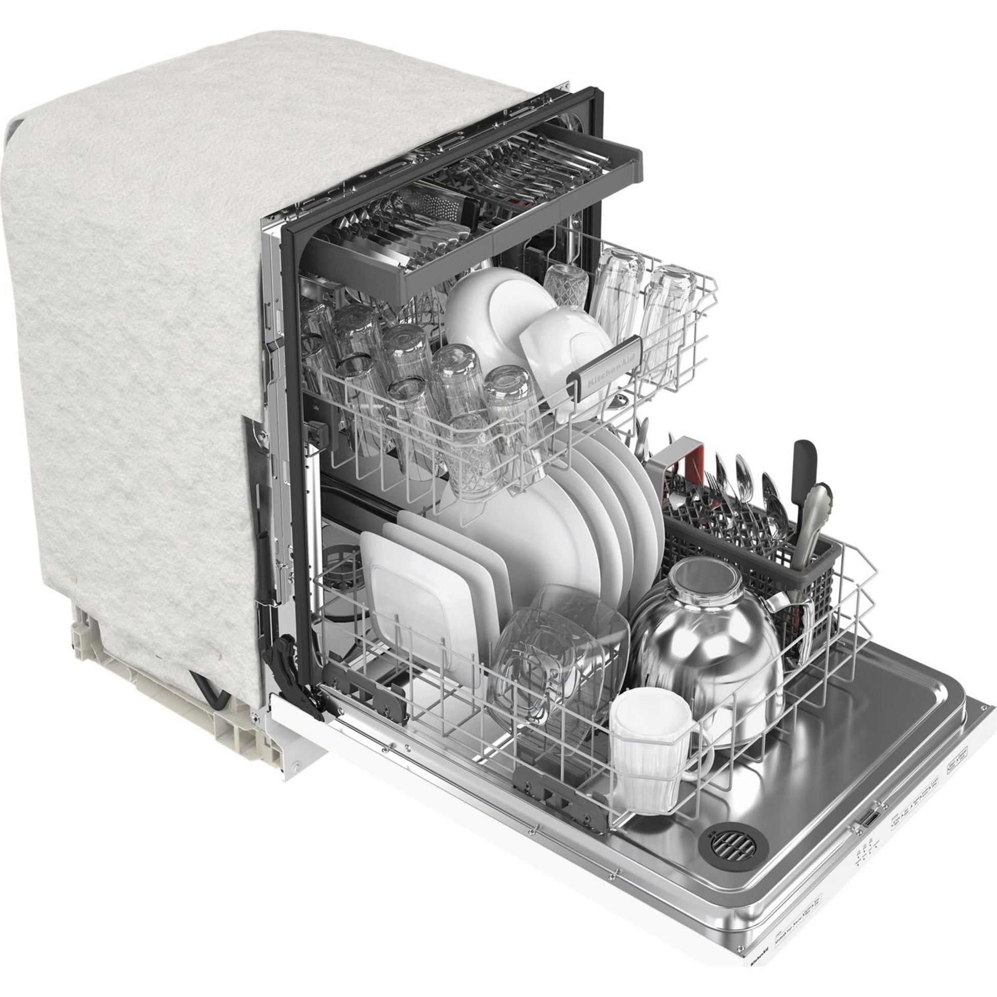 KitchenAid Dishwasher Stainless Steel Tub (KDTE204KWH) - White