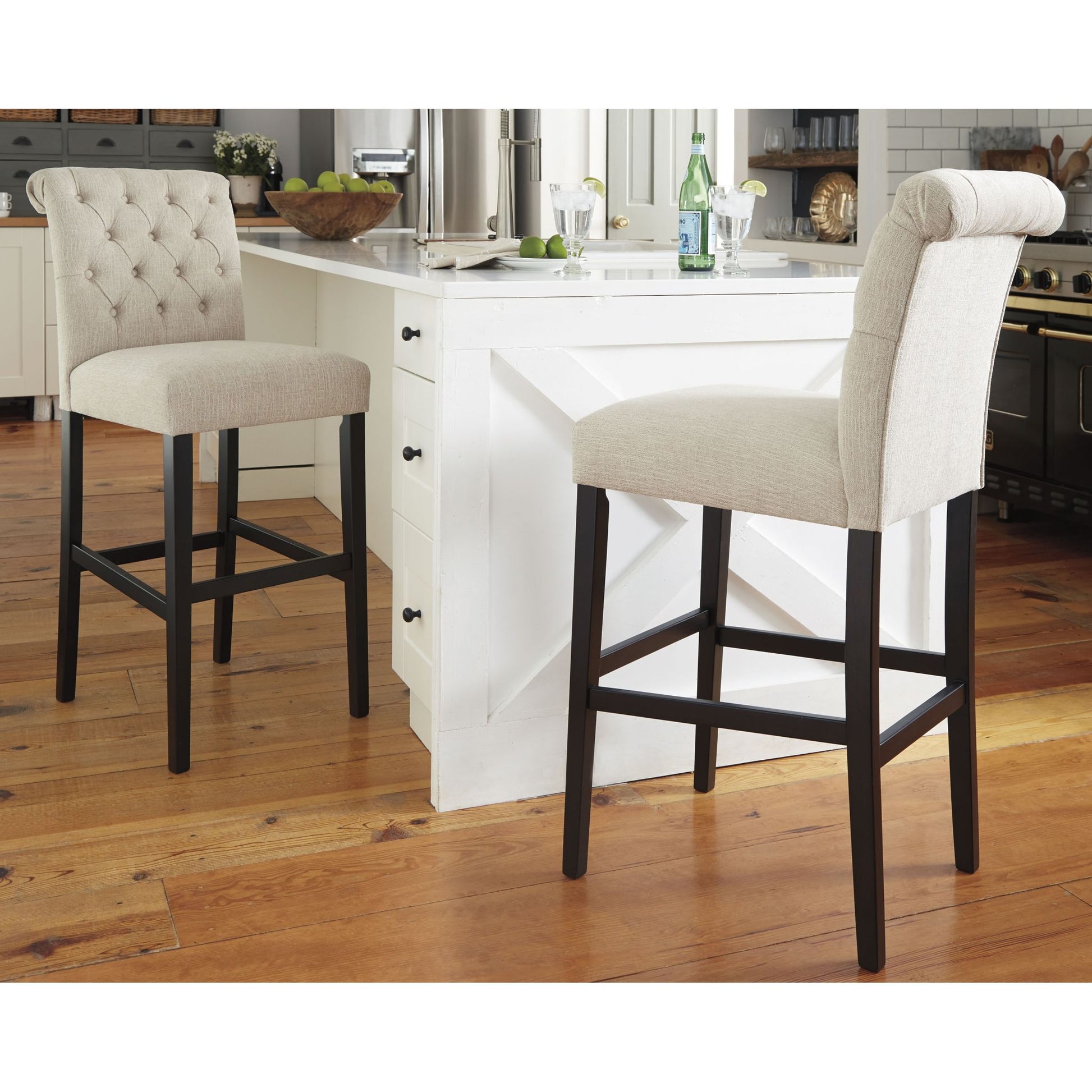 Tripton 2 Bar Stools - Linen - (PKG000455)