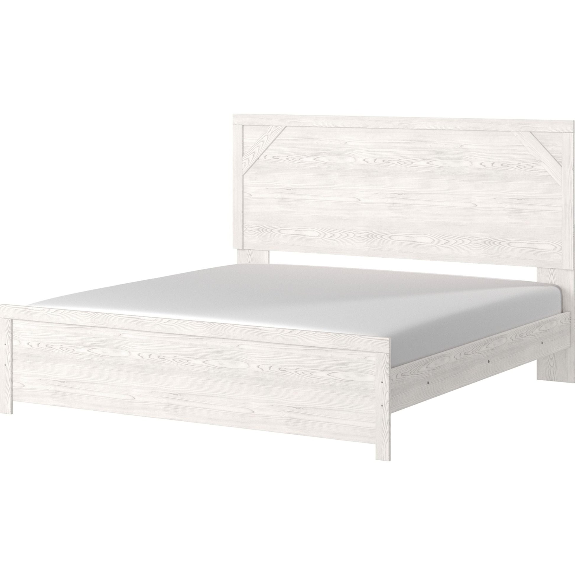 Gerridan 3 Piece King Panel Bed - White/Gray