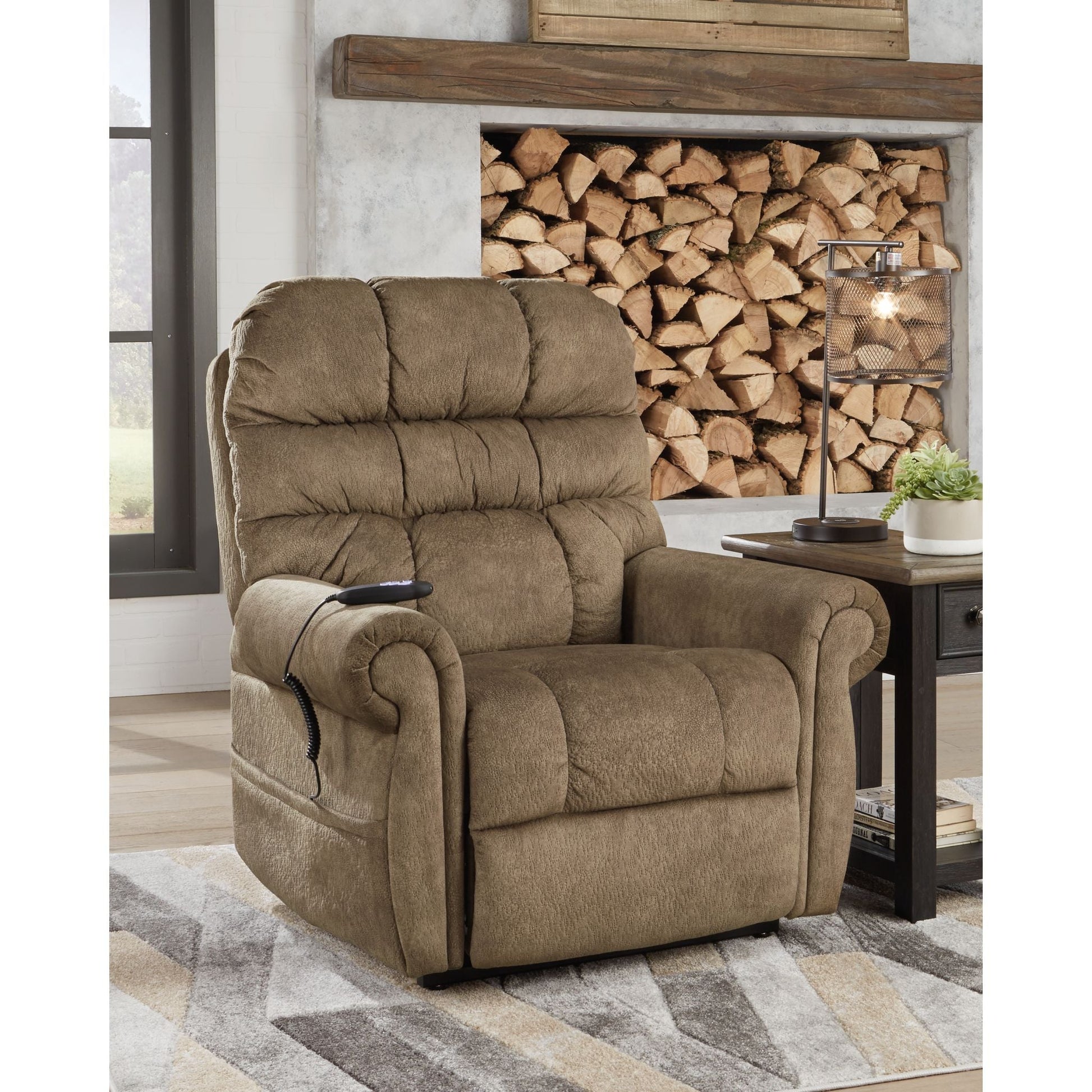 Mopton Power Lift Recliner - Saddle